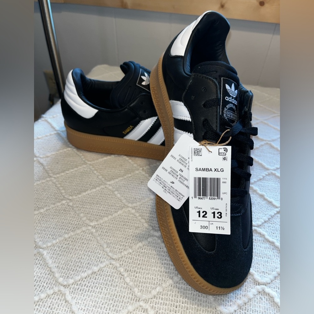 Adidas Samba XLG sneakers in a core black and white. New with tags size 12